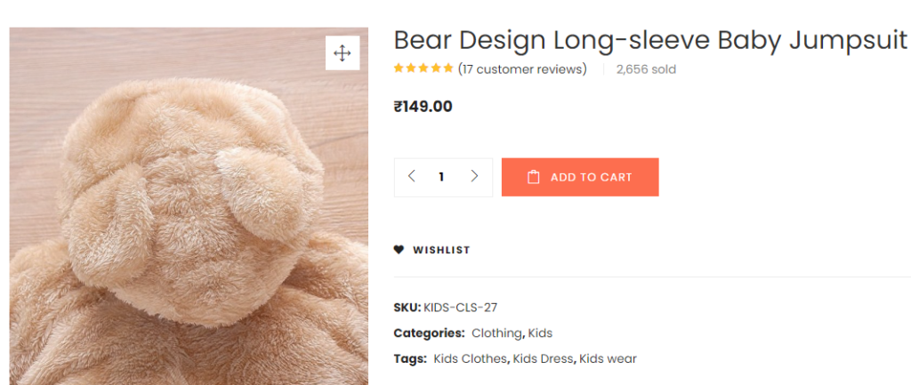 Thesparkshop.in Product bear design long sleeve baby jumpsuit